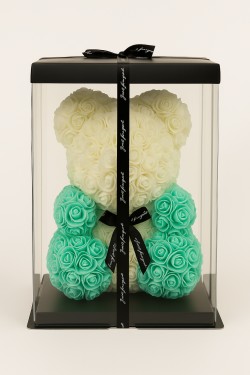 Oso deco verde flores